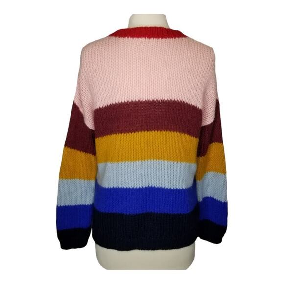 XiRENA Sweater Womens XS Alpaca Apres Ski Taos Alpaca Stripe Crewneck Oversized - Picture 5 of 10